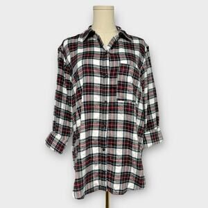 Abercrombie & Fitch Soft AF Collection Plaid Boyfriend Flannel Button Down Shirt